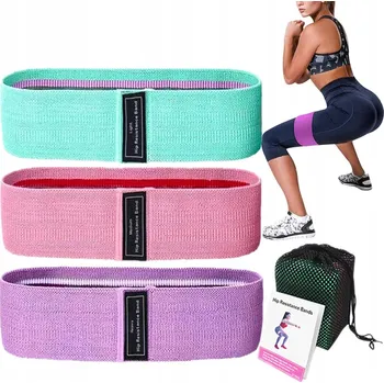 Sada posilovacích gum MSport 3 ks, vícebarevné, odpor 13-37 kg