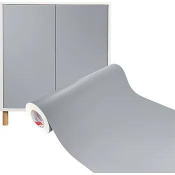 Tapeta Samolepicí Fólie na dekorační dýhu na nábytek, ŠEDÁ MATNÁ, délka role 4 m