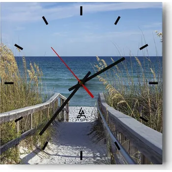 Hodiny Velké nástěnné hodiny 40x40 Krajina Skleněné hodiny Tiché