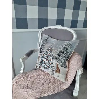 Povlak na polštářek Zimní povlak na polštář s lesními zvířaty 853