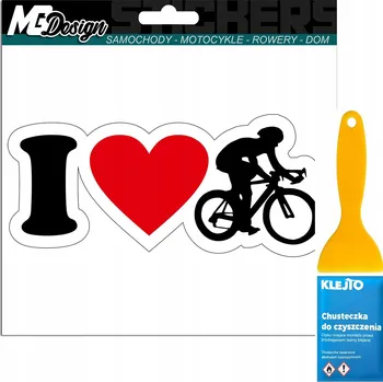 Samolepicí dekorace na vozidlo SAMOLEPKA Grafika na auto I LOVE BIKING Hobby Turistika Kolo 15x6,5