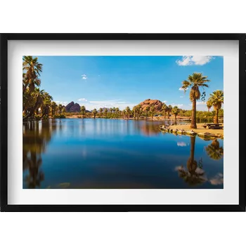 Obraz Dekorativní nástěnný obraz v rámu s grafikou loft Scenérie parku Papago 70x50 cm