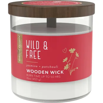 Svíčka Přírodní vonná sójová svíčka s dřevěným knotem - pačuli a jasmín Candle-lite