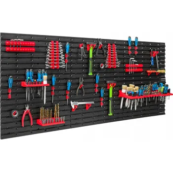 Obraz Nástěnná deska na nářadí SimpleThing černá 172x78 cm s příslušenstvím