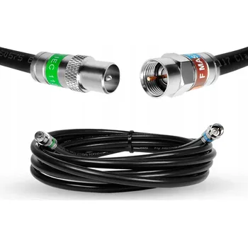 Anténní kabel ANTÉNNÍ KABEL WTYK F WTYK TV KOAXIÁLNÍ KABEL 3m PREMIUM venkovní