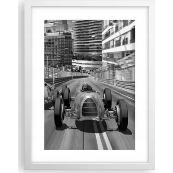 Obraz Obraz plakát v bílém rámu do obýváku 30x40, motorismus, plakáty na zeď