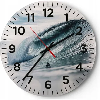 Hodiny Nástěnné hodiny do obýváku 40x40 Mořská vlna Skleněné hodiny Loft Tiché