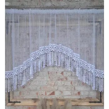 Záclona Hotová záclona 600x160, mašle, proužek - jemný déšť , guipure 30cm boho