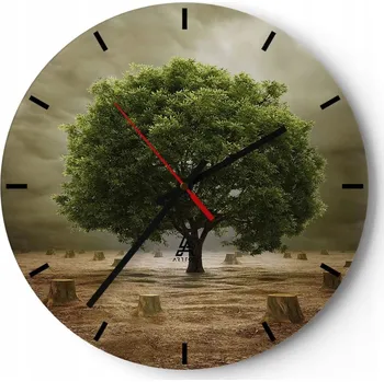 Hodiny Nástěnné hodiny do kuchyně 30x30 Krajina Skleněné hodiny do obýváku Tiché