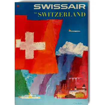 Obraz Plakát s motivem Švýcarska bez rámu 50 x 70 cm