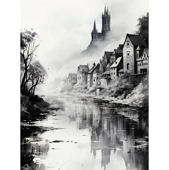 Plakát Plakát Mlhavý Odraz bez rámu 21 x 29,7 cm