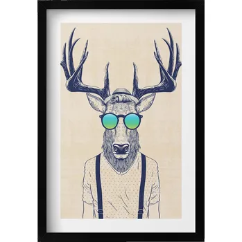 Obraz Nástěnný obraz do obýváku, kuchyně - Abstrakce: Jelen s lidskými rysy, 40x60 cm