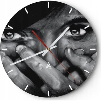 Hodiny Nástěnné hodiny do kuchyně 30x30 Žena Skleněné hodiny do obýváku Loft Tiché