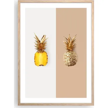 Obraz Plakát v rámu světlý dub do obýváku ložnice 50x70 ananas moderní obraz