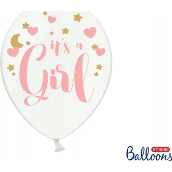 Balónek Balónky It's a girl 30cm 6 Ks baby shower ahoj