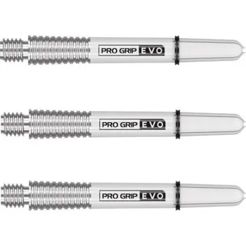 Násadky na šipky Target Pro Grip Evo AL, stříbrné, krátké, 37,5mm