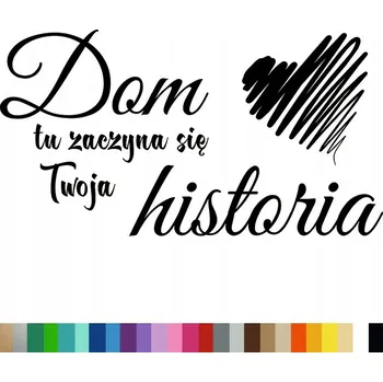 Samolepící dekorace Samolepka na stěnu Citát DOM TU ZACZYNA SIĘ 45x83