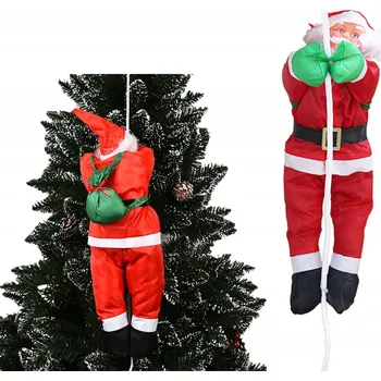 Vánoční dekorace PŘÍVĚSEK Mikuláš VSTUPUJÍCÍ PO LANĚ DEKORACE VÁNOČNÍ OZDOBA