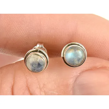 Náušnice Měsíční kámen náušnice pecky Ag 925/1000