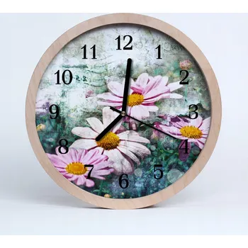 Hodiny Moderní nástěnné hodiny kulatý loft Květiny 25 cm