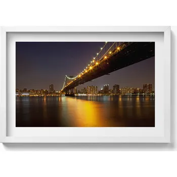 Obraz Obraz nástěnná dekorace Osvětlený Brooklynský most v New Yorku 60x40 cm