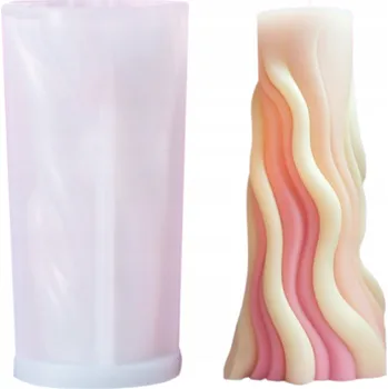 Výroba svíčky Silikonová forma na svíčky, vosk, mýdlo, odlitky sádry – PILLAR VLNA VULKÁN