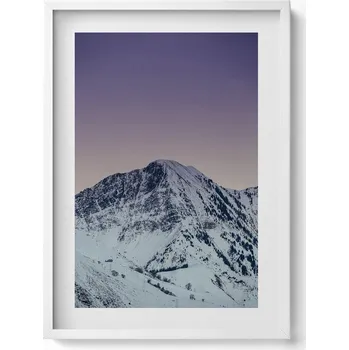 Obraz Dekorativní nástěnný obraz v rámu Zasněžený horský vrchol za soumraku 50x70 cm