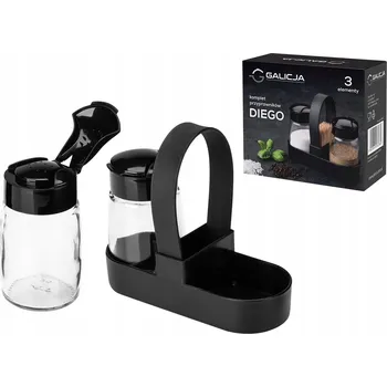 Kořenka Sada kořenek ČERNÁ slánka s pepřenkou ve stojanu