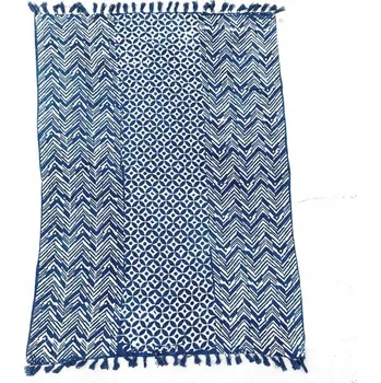 Přehoz na lůžko Přehoz Indygo - 170x120 cm - Vzor Kasba Dlaždice Bavlna