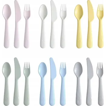 Příbor IKEA KALAS Sada příborů 18 ks, pastelové barvy