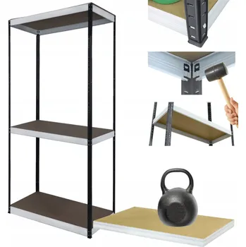 Dílenský regál Kovový regál do skladu, dílny, stojan HELIOS 90x50x50 cm, 3 police, nosnost 175 kg