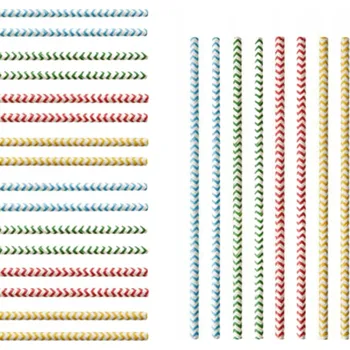 Papírová Brčka s proužky 6 mm 25 ks