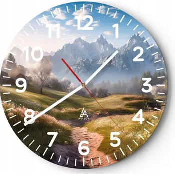 Hodiny Nástěnné hodiny do obýváku 40x40 Krajiny Kulatý Skleněné hodiny Loft Tiché