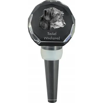 Jezevčík drsnosrstý zátka do láhve s fotografií, zátka na víno se psem