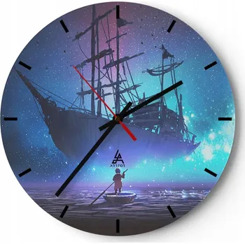 Hodiny Nástěnné hodiny do kuchyně 30x30 Grafika Skleněné hodiny do obýváku Loft Tiché