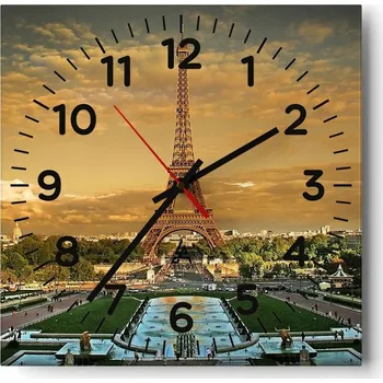 Hodiny Kuchyňské nástěnné hodiny 30x30 Města Skleněné hodiny do obýváku Moderní Tiché