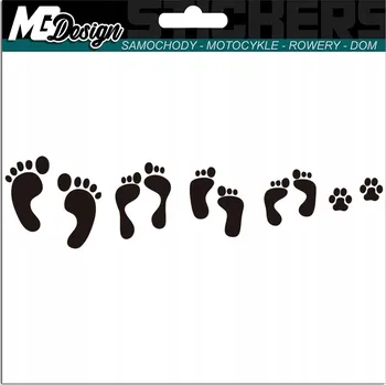 Samolepicí dekorace na vozidlo NÁLEPKA na auto Stopy Chodidla Tlapky psa 5x20