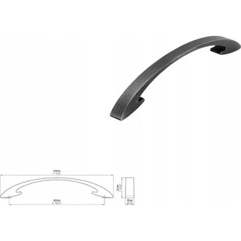 Nábytkové kování Nábytková úchytka SIRO 2502-189ZN75 efekt kartáčovaného železa