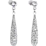 Stříbrné náušnice visací s krystaly Swarovski bílá slza 31163.1
