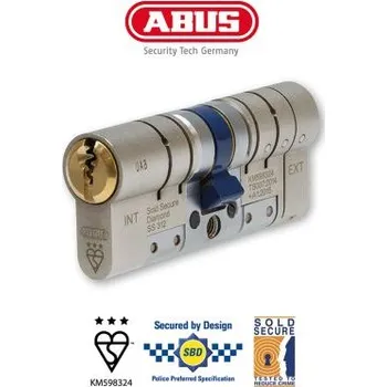 Vložka do dveří Cylindrická vložka zámku EURO, poniklovaná, Mosaz Euro s ochranou proti vylomení, Solid Secure Diamond 35/45 mm ABUS