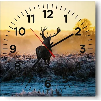 Hodiny Nástěnné hodiny do obýváku 40x40 Krajina Bezhluczne Skleněné hodiny Tiché