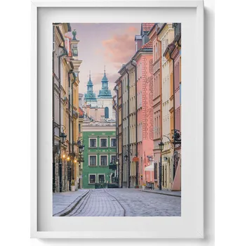 Obraz Obraz v bílém rámu dekorace na zeď Staré Město ve Varšavě 50x70 cm