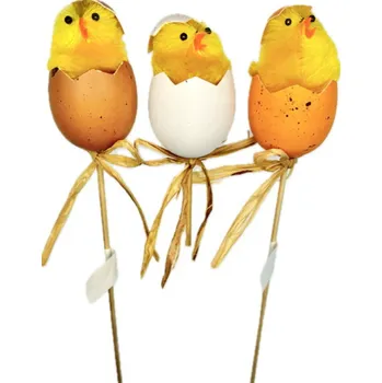 Velikonoční dekorace Maják Zápich kuřátko ve skořápce 26x5 cm