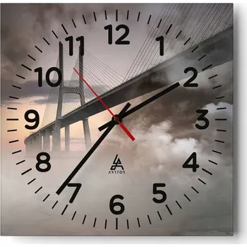 Hodiny Kuchyňské nástěnné hodiny 30x30 Krajina Skleněné hodiny do obýváku Moderní Tiché