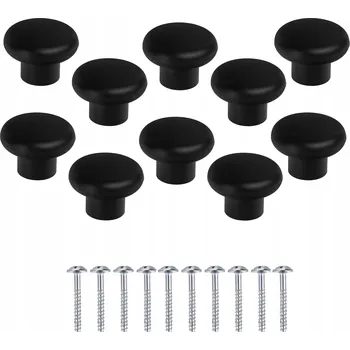 10 Ks Nábytková úchytka G1 , knoflík 34 mm, matně černá