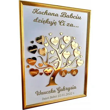 Obraz Dárek ke Dni babičky a dědečka, 3D strom, 40x30 cm