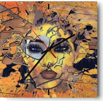 Hodiny Velké nástěnné hodiny 40x40 Abstrakce Skleněné tiché hodiny