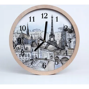 Hodiny Moderní nástěnné hodiny do loftu Pomníky Město 25 cm