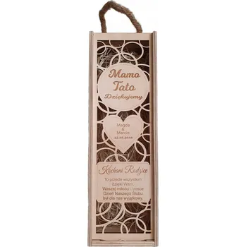 Dárková krabička Béžová krabička na víno jako poděkování