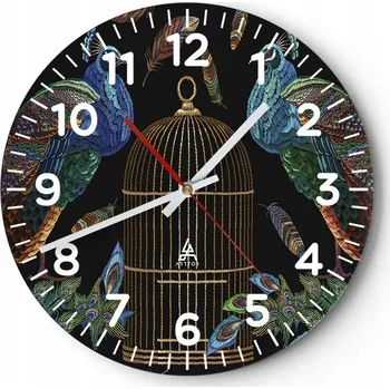 Hodiny Nástěnné hodiny do obýváku 40x40 Abstrakce Kulatý Skleněné hodiny Loft Tiché